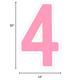 Pink Number (4) Corrugated Plastic Yard Sign, 30in